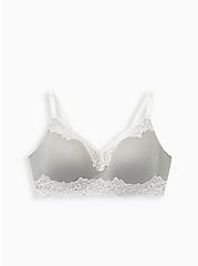 Heather Grey White Lace 360° Back Smoothing™ Lightly Lined Wire-Free Bra , HEATHER GREY, hi-res