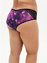 Microfiber And Lace Mid-Rise Hipster Panty, GALAXY, alternate