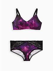 Microfiber And Lace Mid-Rise Hipster Panty, GALAXY, alternate