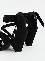 Plus Size Ankle Wrap Cone Heel Sandal (WW), BLACK, alternate
