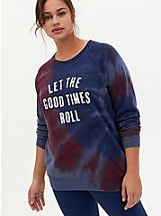 Good Times Burgundy Purple & Navy Tie-Dye Fleece Sweatshirt, WINETASTING, alternate