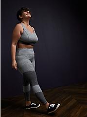 Plus Size Grey Space-Dye Brushed Wicking Active Legging with Pockets, GREY, alternate