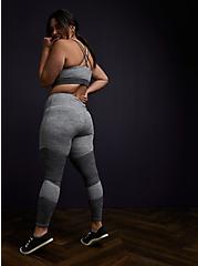 Plus Size Grey Space-Dye Brushed Wicking Active Legging with Pockets, GREY, alternate