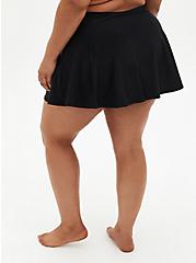 Plus Size High Waist Skater Swim Skirt with Short - Black , DEEP BLACK, alternate