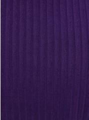 Plus Size Dark Purple Shadow Stripe High Waist Ruched Swim Bottom, PURPLE, alternate