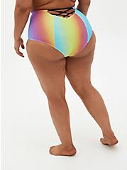 Plus Size Rainbow Strappy Back Swim Bottom, MULTI, alternate