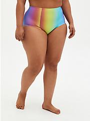Plus Size Rainbow Strappy Back Swim Bottom, MULTI, hi-res
