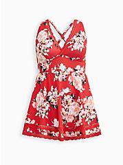 Wireless Mid Lace Trimmed Swim Dress With Brief, NICE IKAT FLORAL, hi-res