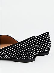 Studded Pointed D'Orsay Flat (WW), BLACK, alternate