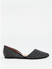 Studded Pointed D'Orsay Flat (WW), BLACK, alternate
