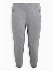 Plus Size Relaxed Fit Jogger - Lightweight Ponte Heather Grey, GREY, hi-res