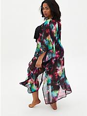 Plus Size Maxi Chiffon Coverup Kimono, GALAXY, alternate