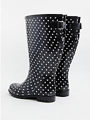 Water-Resistant Rain Boot - Black Polka Dot (WW), BLACK, alternate