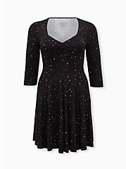 Mini Super Soft Skater Dress, BLACK STAR, hi-res