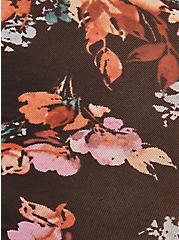 Black Floral Mesh Drawstring Cap Sleeve Longline Bralette, FLOWER SPRIGS, alternate