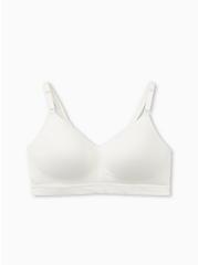 Lightly Lined Longline Wire-Free Bra - Microfiber White with 360° Back Smoothing™ - , CLOUD DANCER, hi-res