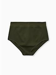 Seamless Brief High Waist Panty - Rib Olive Green , DEEP DEPTHS, hi-res