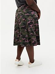 Plus Size Midi Satin Slip Skirt, CAMO, alternate