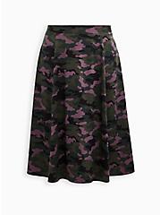 Plus Size Midi Satin Slip Skirt, CAMO, hi-res