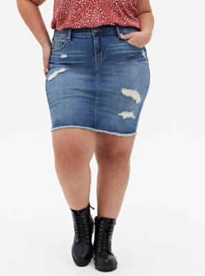 plus size denim short skirts