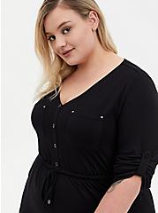 Mini Super Soft Shirt Dress, BLACK, alternate