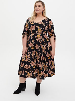 torrid black floral dress