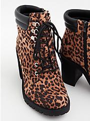 Leopard Faux Suede Lace-Up Hiker Boot (WW), ANIMAL, alternate