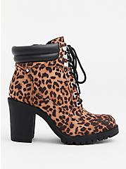 Plus Size Lace-Up Hiker Boot - Leopard Faux Suede (WW), ANIMAL, alternate
