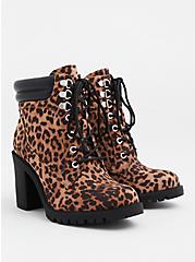 Leopard Faux Suede Lace-Up Hiker Boot (WW), ANIMAL, hi-res