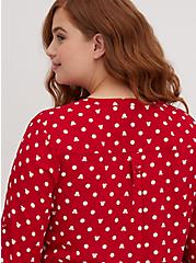 Plus Size Disney Minnie Mouse Harper Pullover Blouse - Georgette Dot Red & White, MULTI, alternate