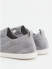 Riley - Grey Stretch Knit Ruched Sneaker, GREY, alternate