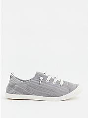Riley - Grey Stretch Knit Ruched Sneaker, GREY, alternate