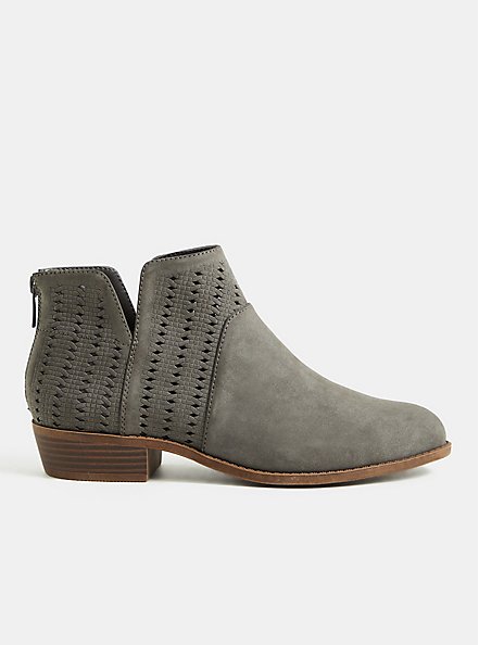Charcoal Grey Ankle Bootie (WW), CHARCOAL, hi-res