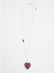 Betsey Johnson Pink Leopard Heart Pendant Necklace, , alternate