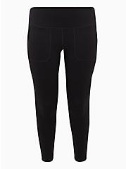 Plus Size Full Length Front Pocket Legging - Performance Core Black, DEEP BLACK, hi-res