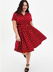 Disney Minnie Mouse Red Polka Dot Retro Swing Dress, DOT PRINT, hi-res