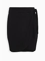 Mini Super Soft Wrap Skirt, DEEP BLACK, hi-res
