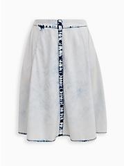 Plus Size Acid Denim Button Front Midi Skirt, BLEACH OUT ACID, hi-res