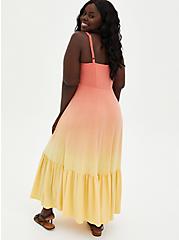 Plus Size Strappy Maxi Dress - Super Soft Coral Ombre , DEEP SEA CORAL, alternate