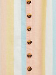 Midi Linen Button-Front Dress, STRIPE MULTI, alternate