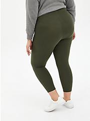 Crop Premium Comfort Legging - Olive, GREEN, alternate