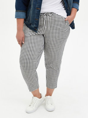 black and white gingham pants