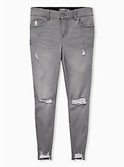 Bombshell Skinny Jean - Super Soft Grey with Destructured Hem, SMOKE AND MIRRORS, hi-res
