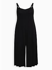Plus Size Super Soft Culotte Jumpsuit, BLACK, hi-res