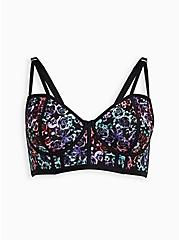 Simply Mesh Strappy Underwire Bra, MIRRORED SKULL FLORAL, hi-res