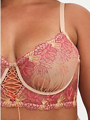 Multicolor Floral Mesh Embroidered Underwire Bra, ROSE DUST, alternate