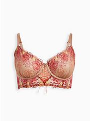 Multicolor Floral Mesh Embroidered Underwire Bra, ROSE DUST, hi-res