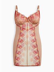 Plus Size Embroidered Mesh Strappy Chemise, ROSE DUST, hi-res