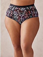 Simply Mesh High-Rise Cheeky Panty, MIRRORED SKULL FLORAL, hi-res