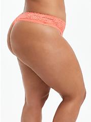 Second Skin Thong Panty - Lace Coral, LIVING CORAL, alternate